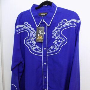 NEW The American West Men Shirt Long Sleeve Western Cowboy Embroidered Size 4XL